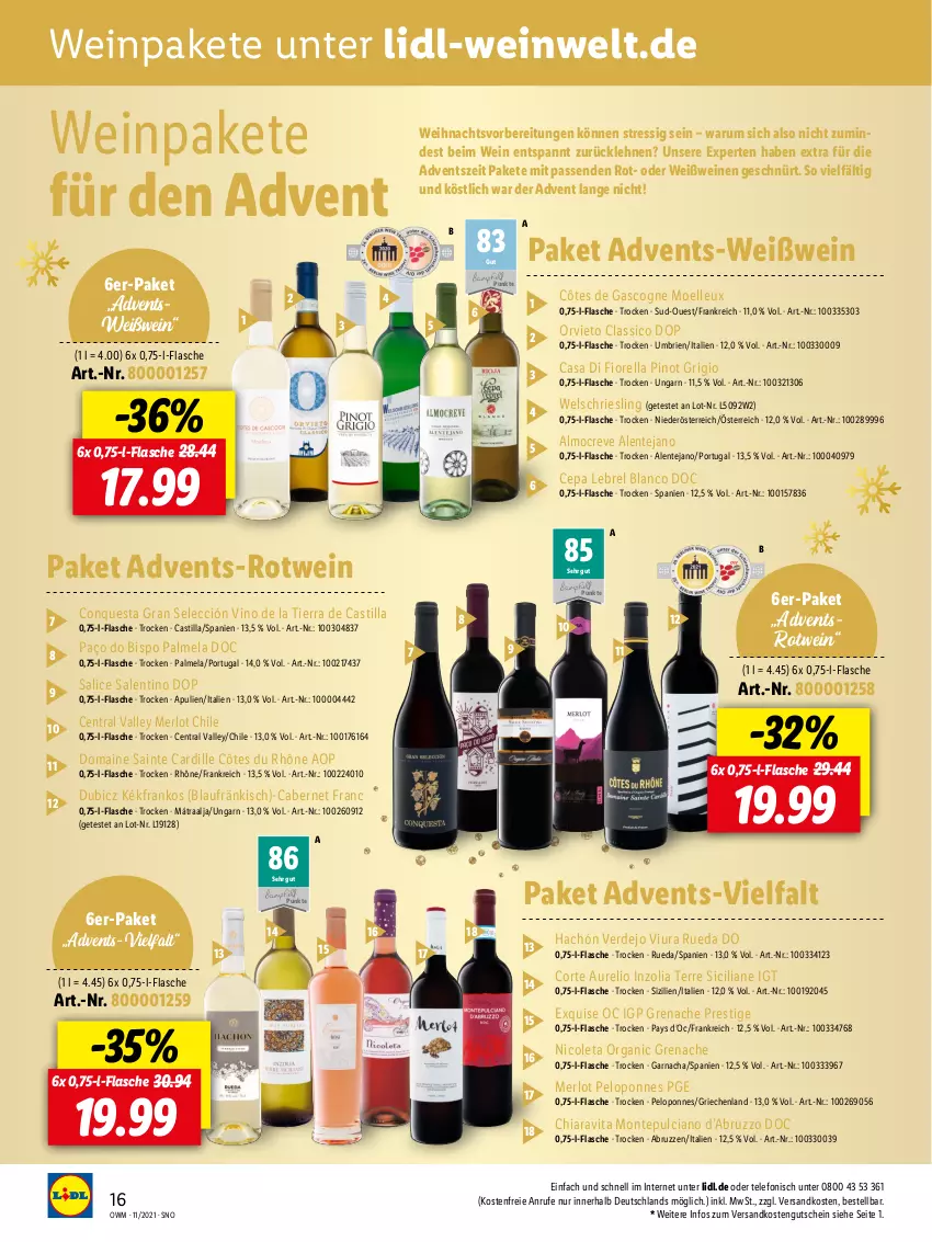 Aktueller Prospekt Lidl - Beste Weine für jeden Anlass - von 29.10 bis 30.11.2021 - strona 16