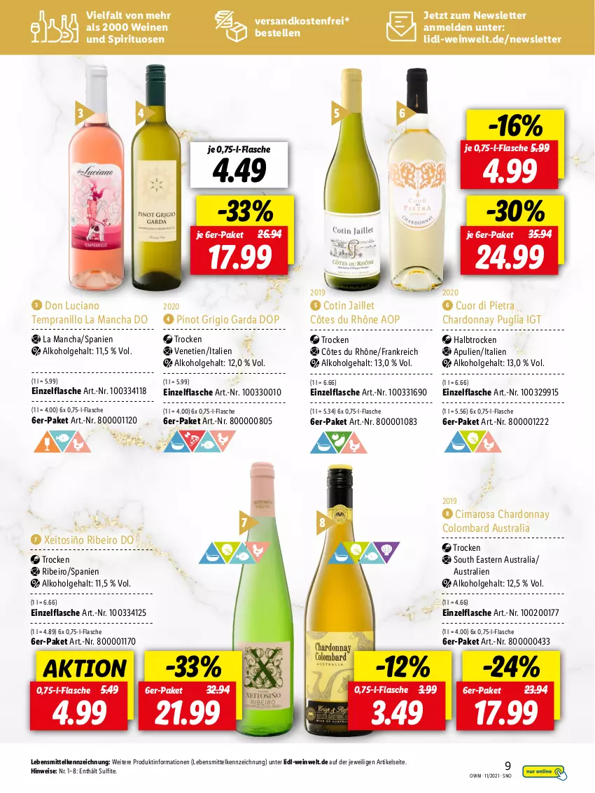 Aktueller Prospekt Lidl - Beste Weine für jeden Anlass - von 29.10 bis 30.11.2021 - strona 9