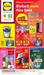 Gazetka promocyjna Lidl - Aktionsprospekt - Gazetka - ważna od 09.03 do 09.03.2024 - strona 1 - produkty: actimel, angebot, angebote, Bad, bio, Bona, coupon, crème fraîche, danone, drink, eis, energy drink, filet, lachs, lachsfilet, Milbona, preisvorteil, reis, socken, Ti, ZTE