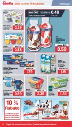 Gazetka promocyjna Famila - Prospekte - Gazetka - ważna od 19.03 do 19.03.2022 - strona 10 - produkty: Becher, brot, brötchen, danone, danone fruchtzwerge, eis, flasche, frucht, fruchtzwerge, haltbare milch, Kinder, knoblauch, kühlregal, margarine, meggle, milch, Milchschnitte, Müller, müllermilch, natur, pizza, regal, reis, salz, schoko, snack, snacks, Streichzart, Ti
