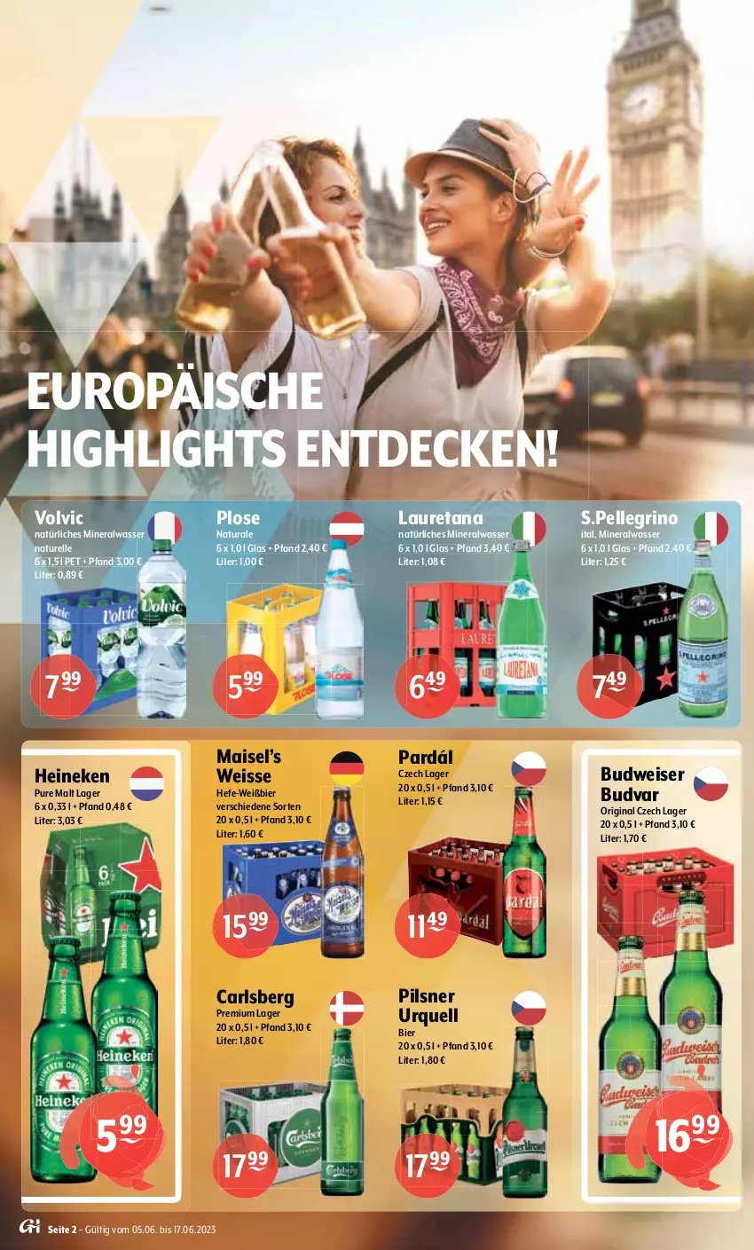 Aktueller Prospekt Getraenke Hoffmann - Prospekte - von 05.06 bis 17.06.2023 - strona 2 - produkty: alkohol, almdudler, Alwa, Bad, bier, brut, budweiser, Cap, carlsberg, casal garcia, cuvée, de blancs, decke, doppio passo, ecco, eis, elle, erde, gin, Hefe, heineken, käfer, licor, licor 43, likör, limo, Limoncello di Capri, mais, merl, merlot, mineralwasser, Molinari, monte, Montepulciano, natur, natura, natürliches mineralwasser, passo, pfirsich, pils, pilsner, pilsner urquell, Pinot, pinot grigio, prosecco, rel, sambuca, sirup, Ti, vinho verde, volvic, volvic natürliches, wasser