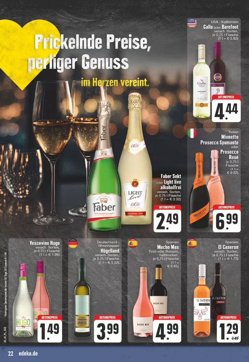 Aktueller Prospekt E Center - Angebote der Woche - von 12.06 bis 17.06.2023 - strona 22 - produkty: aktionspreis, alkohol, ecco, eis, flasche, gallo, hugo, mionetto, prosecco, puma, reis, spumante, Ti, vescovino