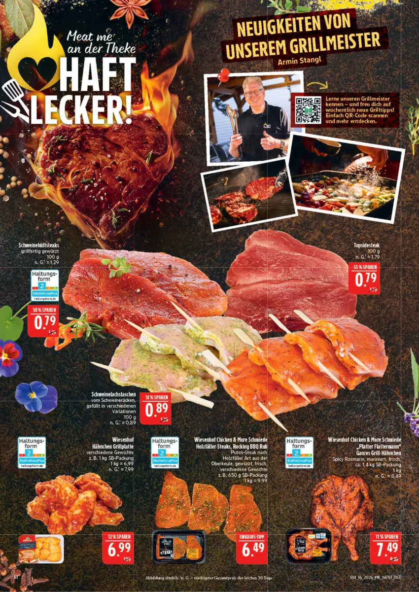 Aktueller Prospekt Marktkauf - Prospekt - von 12.04 bis 18.04.2026 - strona 14 - produkty: butter, decke, gewürz, grill, grilltipp, Holz, lachs, latte, pute, Ria, schwein, schweine, Schweinelachs, schweinerücken, steak, steaks, Tasche, taschen, Ti, wein, weine, wiesenhof