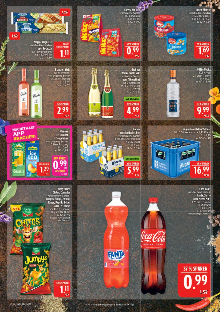 Aktueller Prospekt Marktkauf - Prospekt - von 12.04 bis 18.04.2026 - strona 17 - produkty: ACC, bier, eier, elle, flasche, Frit-Sticks, gin, limo, limonade, tee, Ti, ültje, wein