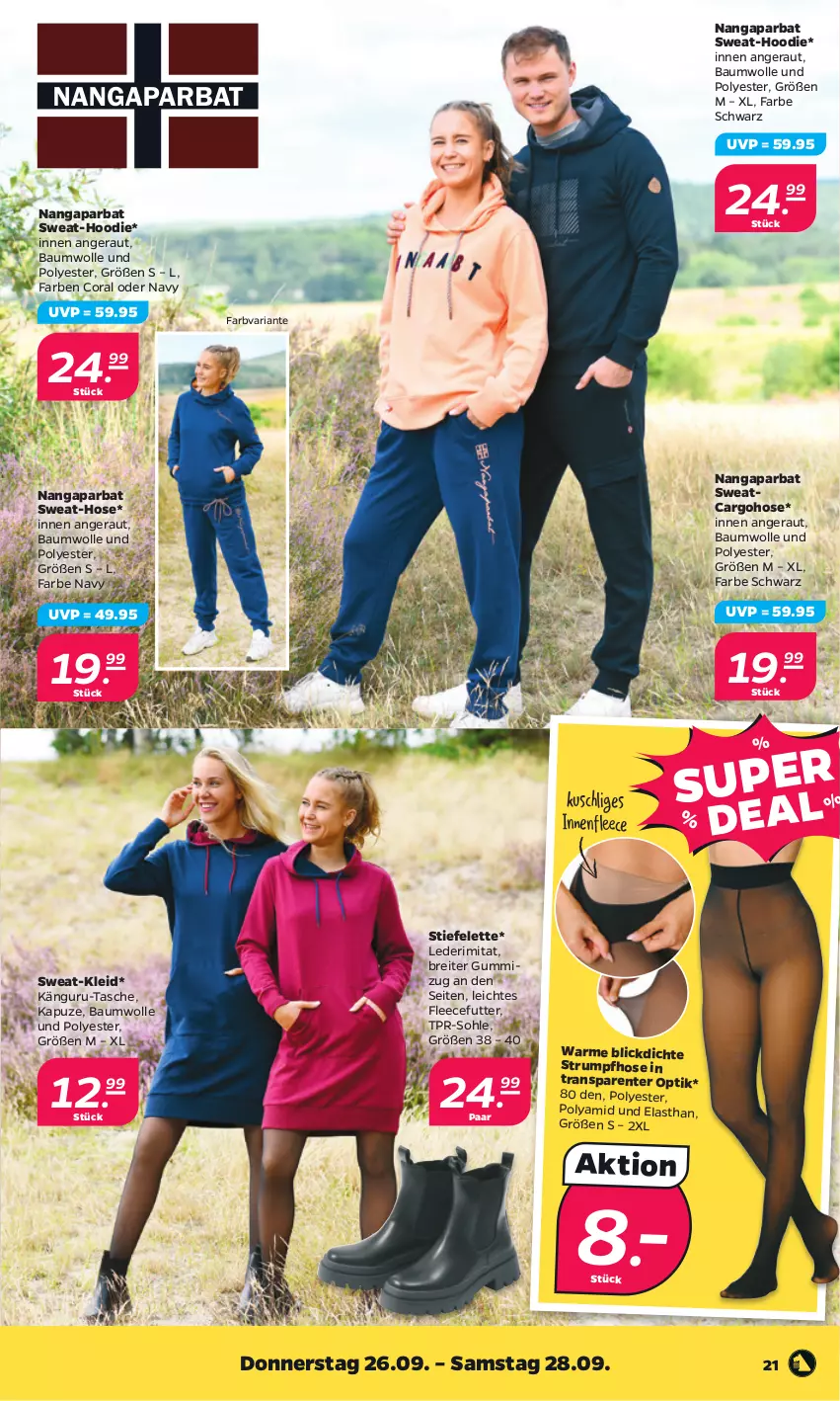 Aktueller Prospekt Netto - Woche 39 - von 23.09 bis 28.09.2024 - strona 25 - produkty: Bau, baumwolle, Brei, Coral, ente, hose, kleid, Ria, rum, Strumpfhose, Tasche, Ti, wolle