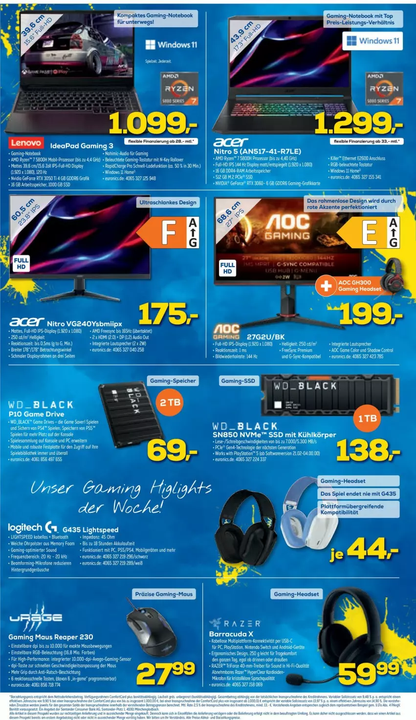 Aktueller Prospekt Euronics - Prospekte - von 06.07 bis 13.07.2022 - strona 2 - produkty: akku, bett, Betten, elle, ente, gaming maus, HDMI, lack, lautsprecher, lays, Leuchte, logitech, Maus, PlayStation, Razer, rwe, ryzen, Software, Spiele, ssd, tee, Ti