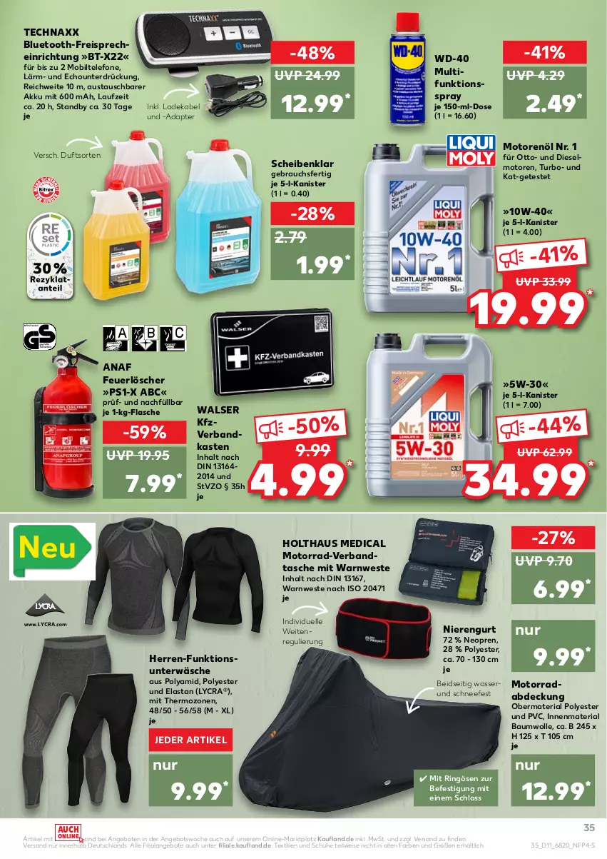 Aktueller Prospekt Kaufland - von 17.03 bis 23.03.2022 - strona 35 - produkty: adapter, akku, angebot, angebote, aust, Bau, baumwolle, deka, Diesel, eis, elle, flasche, freisprecheinrichtung, ladekabel, Mobiltelefone, motorenöl, ndk, Rauch, reis, Ria, ring, schuhe, Tasche, technaxx, telefon, Ti, Unterwäsche, Verbandkasten, walser, Warnweste, wasser, Weste, wolle