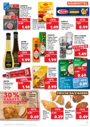 Gazetka promocyjna Kaufland - Gazetka - ważna od 23.03 do 23.03.2022 - strona 23 - produkty: angebot, angebote, backwaren, balsam, balsamico, balsamico bianco, barilla, beutel, blume, blumen, blumenöl, brot, brötchen, butter, chili, ciabatta, creme, Croissant, eis, elle, feinschmecker, filet, filets, fisch, frische backwaren, geback, gewürz, Gewürzmühle, gouda, hartweizen, hawesta, kartoffel, Käse, Knödel, knorr, kochbeutel, kräuter, kräutern, Kühne, maggi, mit gouda, natur, Nougatcreme, nuss, olive, oliven, paprika, Paprikacreme, pfeffer, quark, reis, sauce, Semmel, Semmelknödel, sonnenblume, sonnenblumen, sonnenblumenöl, suppe, tabasco, teigwaren, teller, thunfisch, Ti, tisch, Weizenbrot, weizenbrötchen