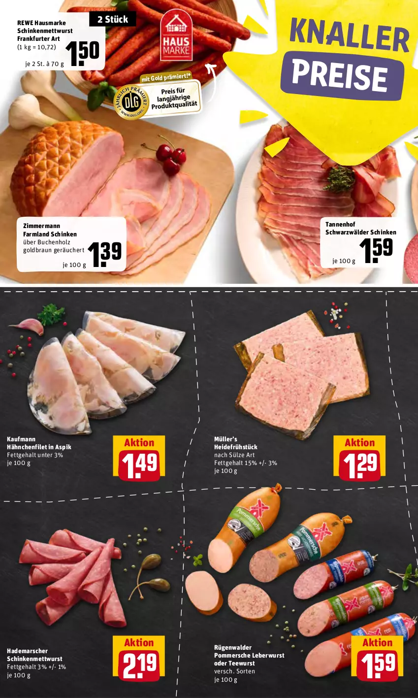 Aktueller Prospekt Rewe - Diese Woche im Angebot! - von 20.06 bis 25.06.2022 - strona 6 - produkty: braun, buch, eis, filet, frankfurter, hausmarke, heidefrühstück, Holz, leberwurst, mars, Mett, mettwurst, Müller, Pommersche, reis, rewe hausmarke, rügenwalder, schinken, schwarzwälder schinken, tee, teewurst, Ti, wurst