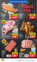 Gazetka promocyjna Lidl - Aktionsprospekt - Gazetka - ważna od 30.12 do 30.12.2023 - strona 10 - produkty: braten, eis, filet, filets, fleisch, gewürz, hackfleisch, hackfleisch gemischt, lachs, lamm, Lammfilets, marinade, minutenschnitzel, ndk, preisvorteil, pute, reis, rind, rwe, Schal, Schale, schnitzel, schwein, schweine, schweinenacken, Ti, wein, weine