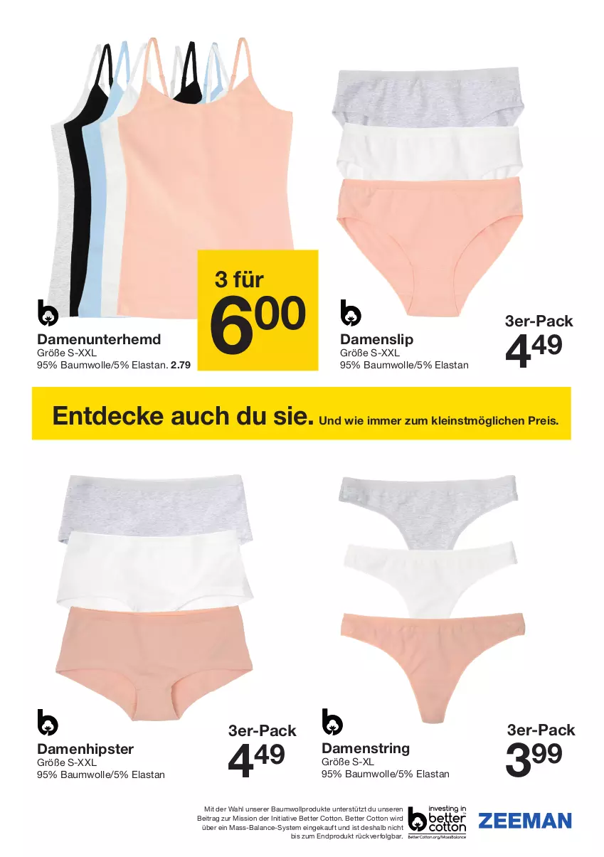 Aktueller Prospekt Zeeman - Prospekte - von 01.06 bis 14.06.2024 - strona 11 - produkty: Bau, baumwolle, bett, decke, eis, hemd, LG, reis, ring, slip, String, Ti, Unterhemd, wolle