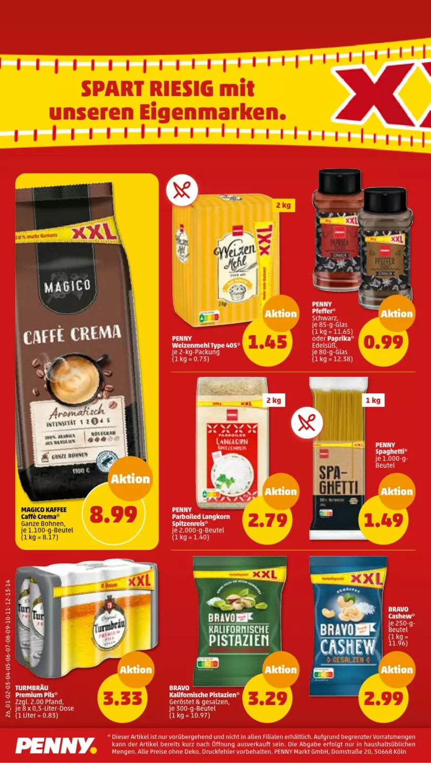 Aktueller Prospekt Penny - Prospekte - von 19.06 bis 24.06.2023 - strona 28 - produkty: beutel, bohne, bohnen, Bravo, caffe, eis, kaffee, korn, LG, mehl, paprika, pils, pistazien, premium pils, reis, salz, Ti, type 405, weizenmehl, Yo, ZTE