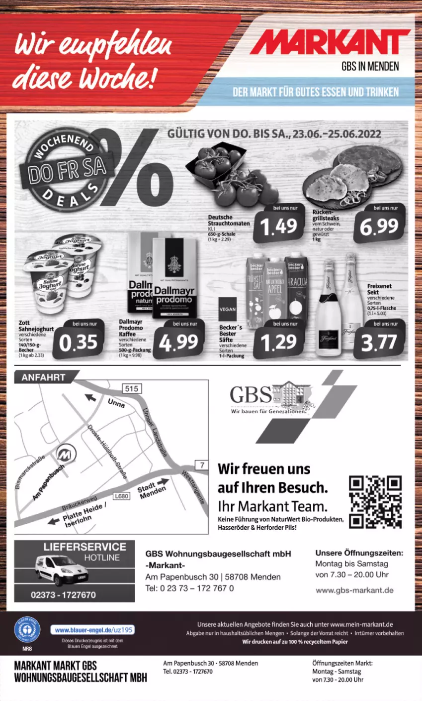 Aktueller Prospekt Markant - Prospekte - von 20.06 bis 25.06.2022 - strona 12 - produkty: angebot, angebote, Bau, Bebe, bio, brot, elle, ente, hasseröder, kaffee, lieferservice, natur, pils, rwe, Ti, uhr