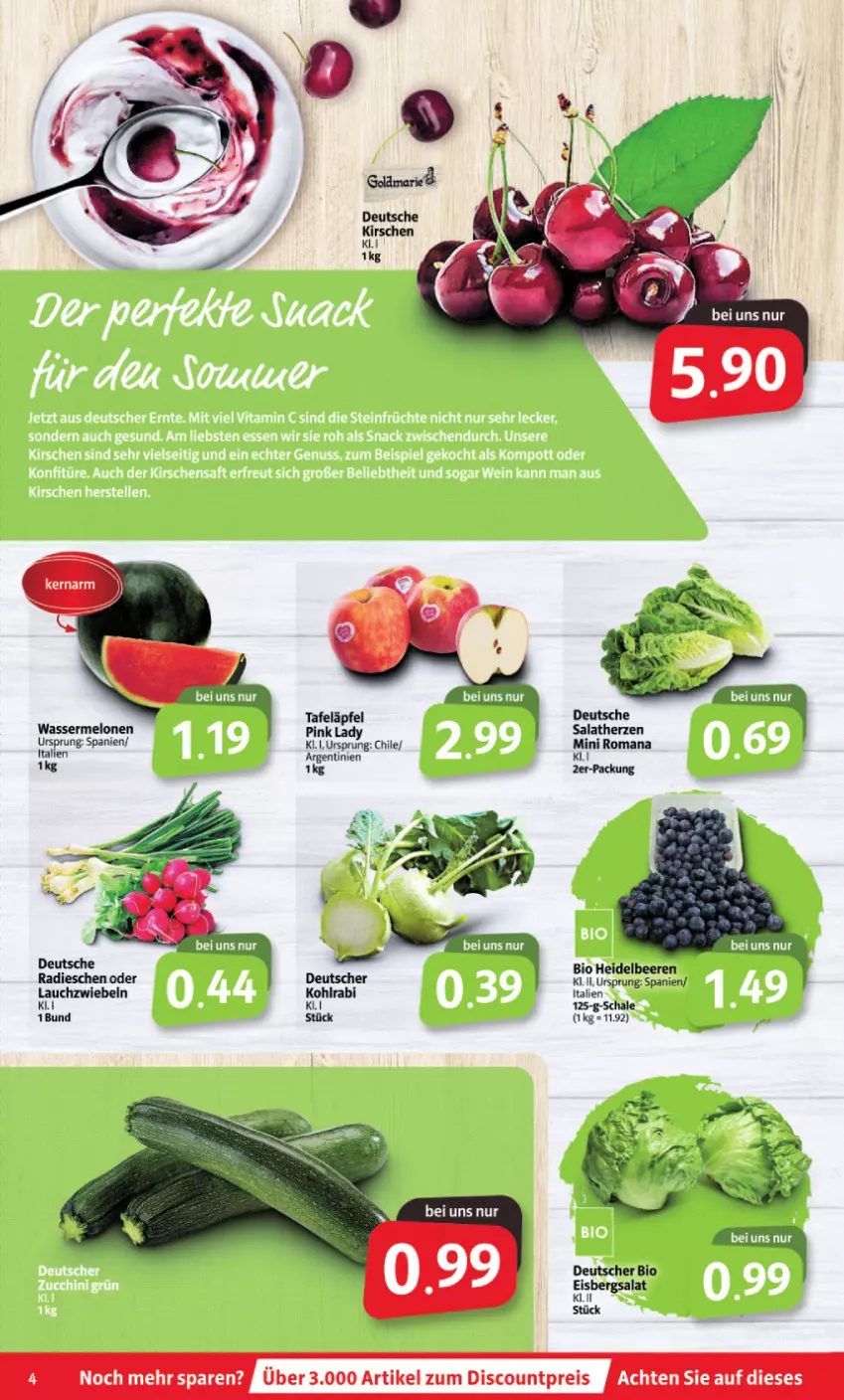 Aktueller Prospekt Markant - Prospekte - von 20.06 bis 25.06.2022 - strona 4 - produkty: beere, beeren, bio, heidelbeere, heidelbeeren, Lauchzwiebel, lauchzwiebeln, melone, melonen, Pink Lady, radieschen, salat, salatherzen, Schal, Schale, tafeläpfel, Ti, wasser, wassermelone, wassermelonen, zwiebel, zwiebeln