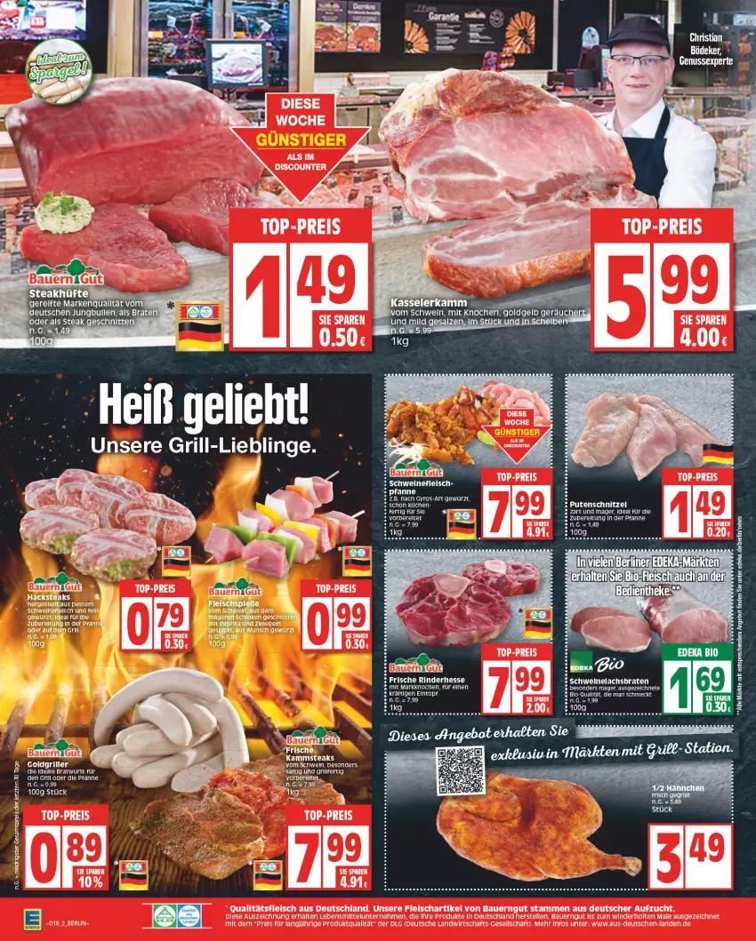 Aktueller Prospekt Edeka - Angebote der Woche - von 17.04 bis 22.04.2023 - strona 2 - produkty: angebot, bio, braten, deka, eintopf, gewürz, gin, grill, gyros, küche, Küchen, lachs, Lachsbraten, nuss, pfanne, rel, rind, rinder, saft, schwein, senf, steak, steaks, Ti, topf, wein