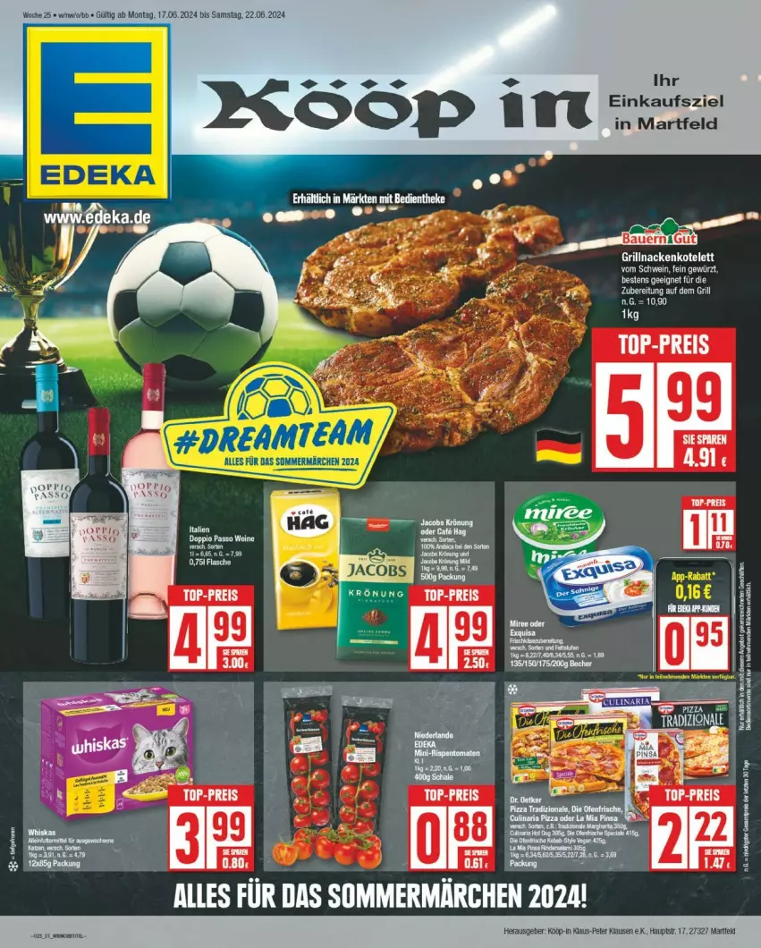 Aktueller Prospekt Edeka - Prospekte - von 17.06 bis 22.06.2024 - strona 1 - produkty: eis, elle, flasche, reis, tee, Ti, top-preis