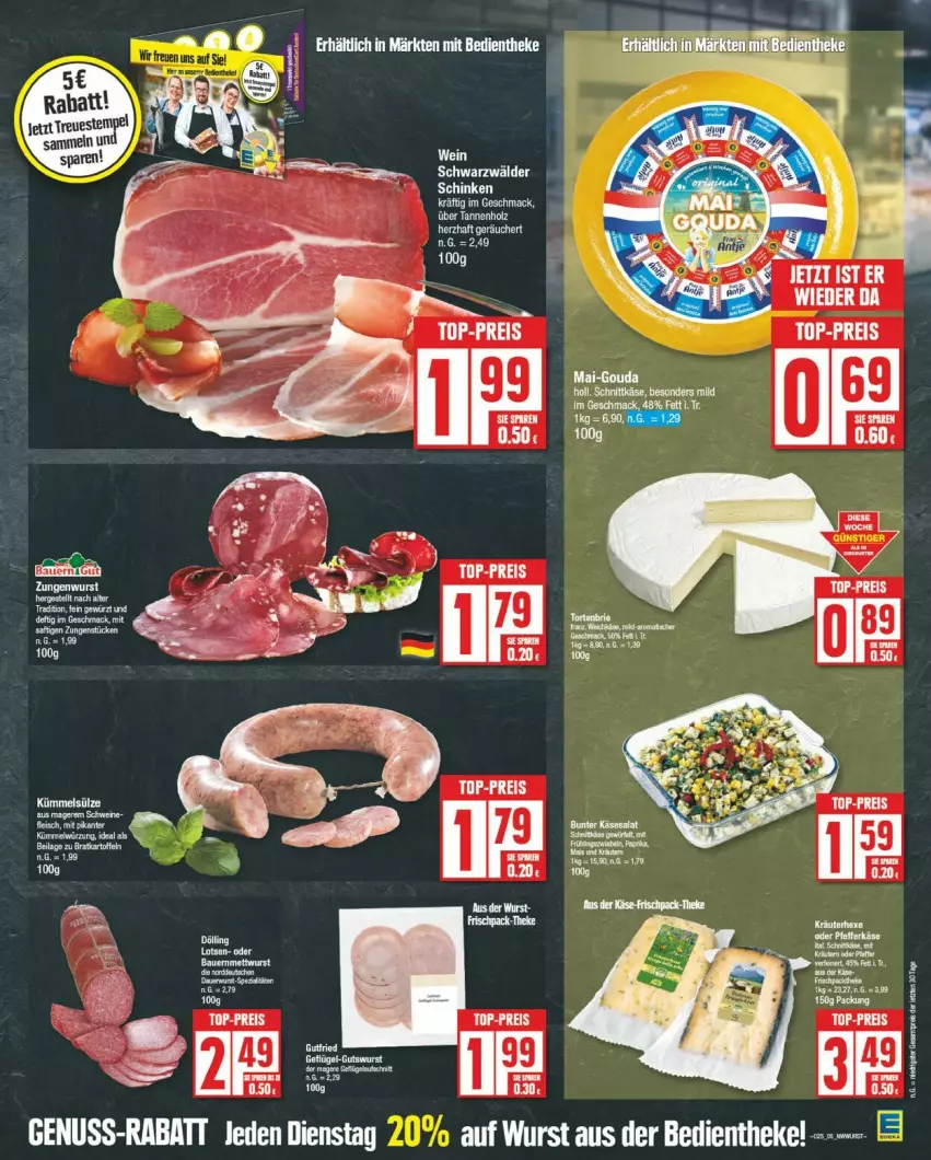 Aktueller Prospekt Edeka - Prospekte - von 17.06 bis 22.06.2024 - strona 5 - produkty: eis, gouda, Käse, LG, mac, reis, schinken, schnittkäse, tee, Ti, top-preis