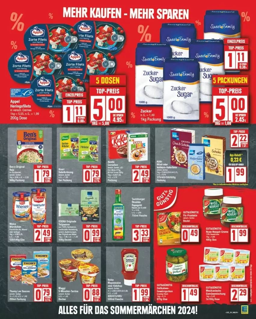 Aktueller Prospekt Edeka - Prospekte - von 17.06 bis 22.06.2024 - strona 9 - produkty: discount, eis, leine, reis, tee, top-preis, zucker