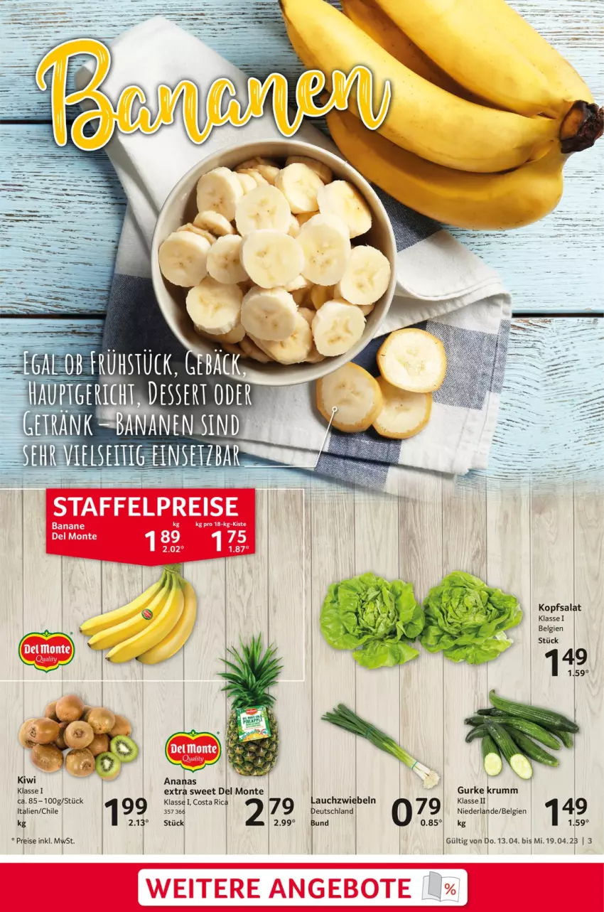 Aktueller Prospekt Selgros - Food - von 13.04 bis 19.04.2023 - strona 3 - produkty: angebot, angebote, banane, eis, gurke, kiwi, kopfsalat, Lauchzwiebel, lauchzwiebeln, LG, reis, rum, salat, tee, Ti, zwiebel, zwiebeln