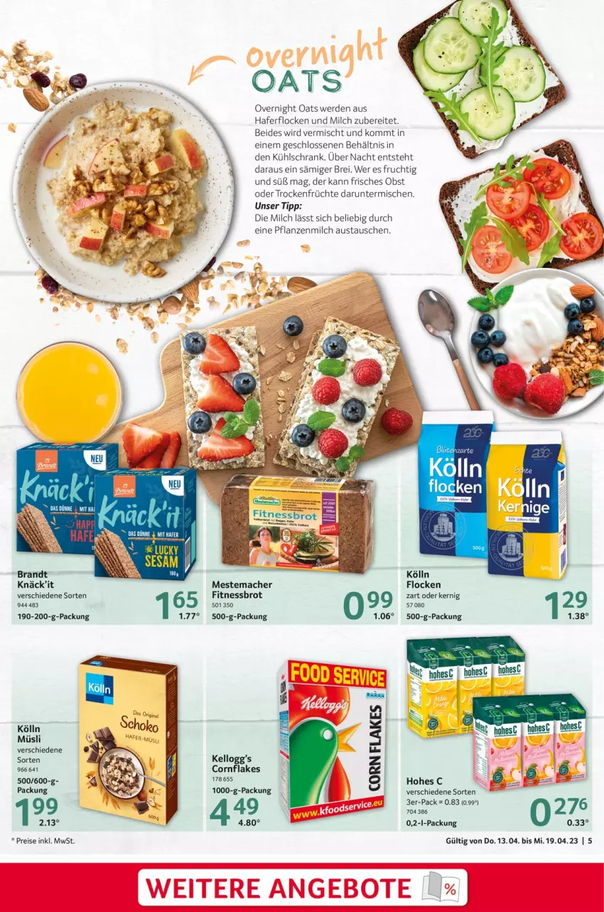 Aktueller Prospekt Selgros - Food - von 13.04 bis 19.04.2023 - strona 5 - produkty: aust, Brei, brot, eis, erde, flakes, frucht, früchte, hafer, haferflocken, Hohes C, kölln, kühlschrank, mac, mestemacher, milch, müsli, obst, pflanze, pflanzen, reis, Schrank, Ti, Trockenfrüchte, Yo