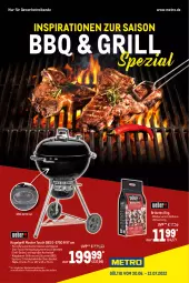 Gazetka promocyjna Metro - BBQ Spezial - Gazetka - ważna od 13.07 do 13.07.2022 - strona 1 - produkty: briketts, decke, Deckel, edelstahl, eis, elle, grill, grillrost, Holz, holzkohle, Kugel, kugelgrill, LG, Metro, Reinigung, reis, Spezi, teller, Ti, topf