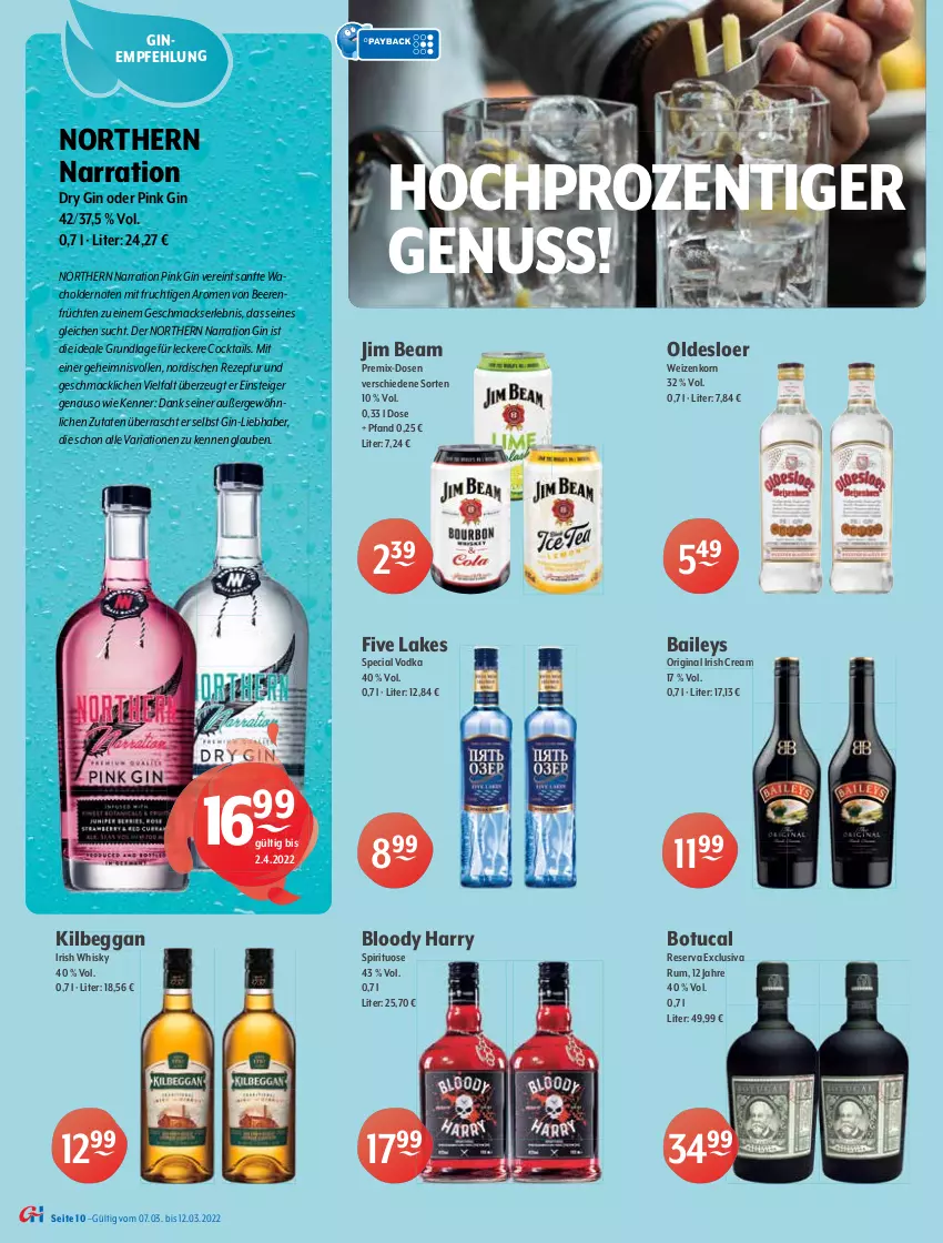 Aktueller Prospekt Getraenke Hoffmann - Prospekte - von 07.03 bis 12.03.2022 - strona 10 - produkty: Alwa, asti, auer, baileys, Bau, beere, beeren, bourbon, burgunder, cabernet, cabernet sauvignon, chardonnay, cocktail, cocktails, dry gin, ecco, ente, frizzante, frucht, früchte, früchten, gin, grand sud, grauer burgunder, hero, HP, irish cream, jim beam, kilbeggan, Kloster Eberbach, kokos, korn, mac, margherita, maybach, merl, merlot, mineralwasser, mit frucht, Momenti Syrah, monati, natürliches mineralwasser, nuss, oldesloer, prosecco, Rauch, rel, rezept, Ria, riesling, rioja, rum, sauvignon, sauvignon blanc, Ti, tuc, usb, vin de france, vodka, wasser, wein, weine, weizenkorn, whisky