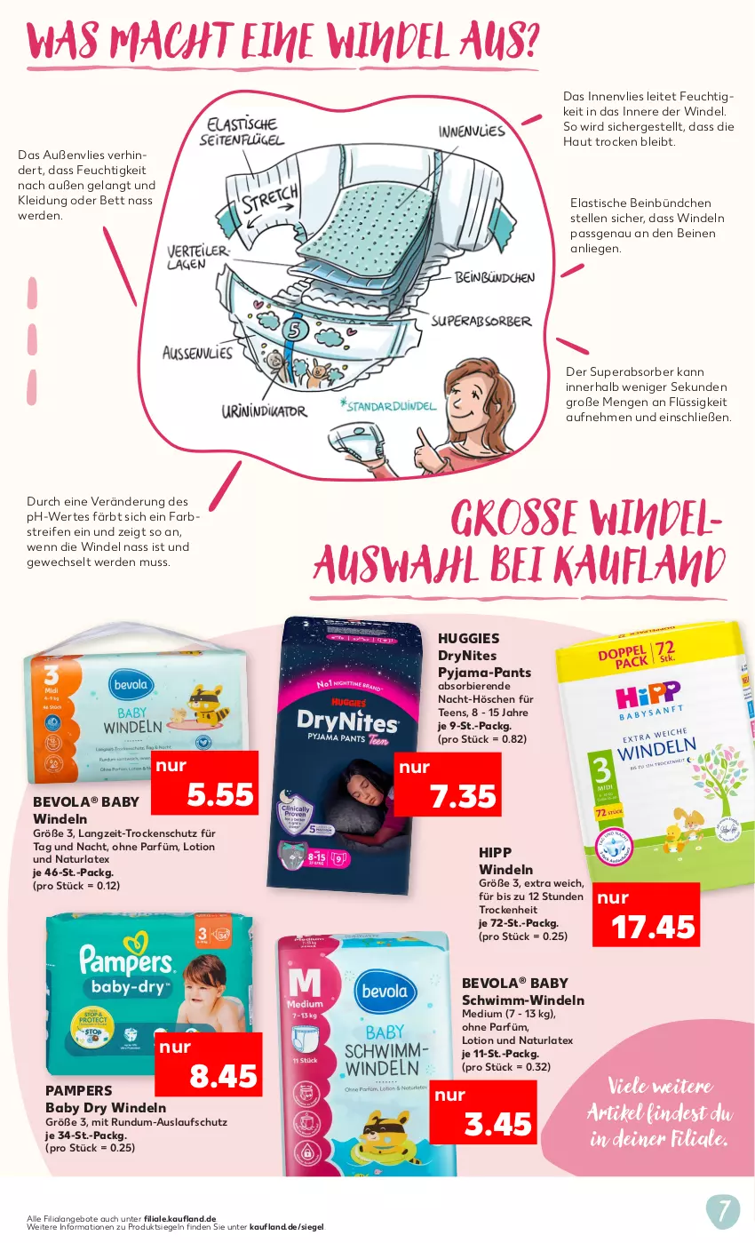 Aktueller Prospekt Kaufland - Kaufland - von 10.10 bis 06.11.2024 - strona 7 - produkty: angebot, angebote, asti, bett, bier, Biere, DryNites, Elan, elle, erde, hipp, Huggies, kleid, Kleidung, Liege, Lotion, mac, natur, pampers, pampers baby dry, Pants, Pyjama, reifen, tee, Ti, tisch, windeln