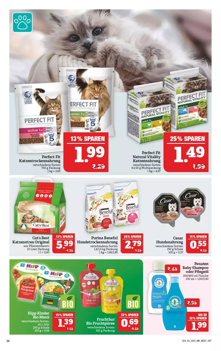 Aktueller Prospekt Marktkauf - Prospekt - von 16.01 bis 22.01.2022 - strona 28 - produkty: Baby Shampoo, bio, flasche, frucht, gin, hipp, hundenahrung, Hundetrockennahrung, katzennahrung, Katzenstreu, Kinder, natur, natura, penaten, Perfect Fit, pflanze, pflanzen, Pflegeöl, püree, purina, Schal, Schale, shampoo, Ti, Trockennahrung, vita, vitality