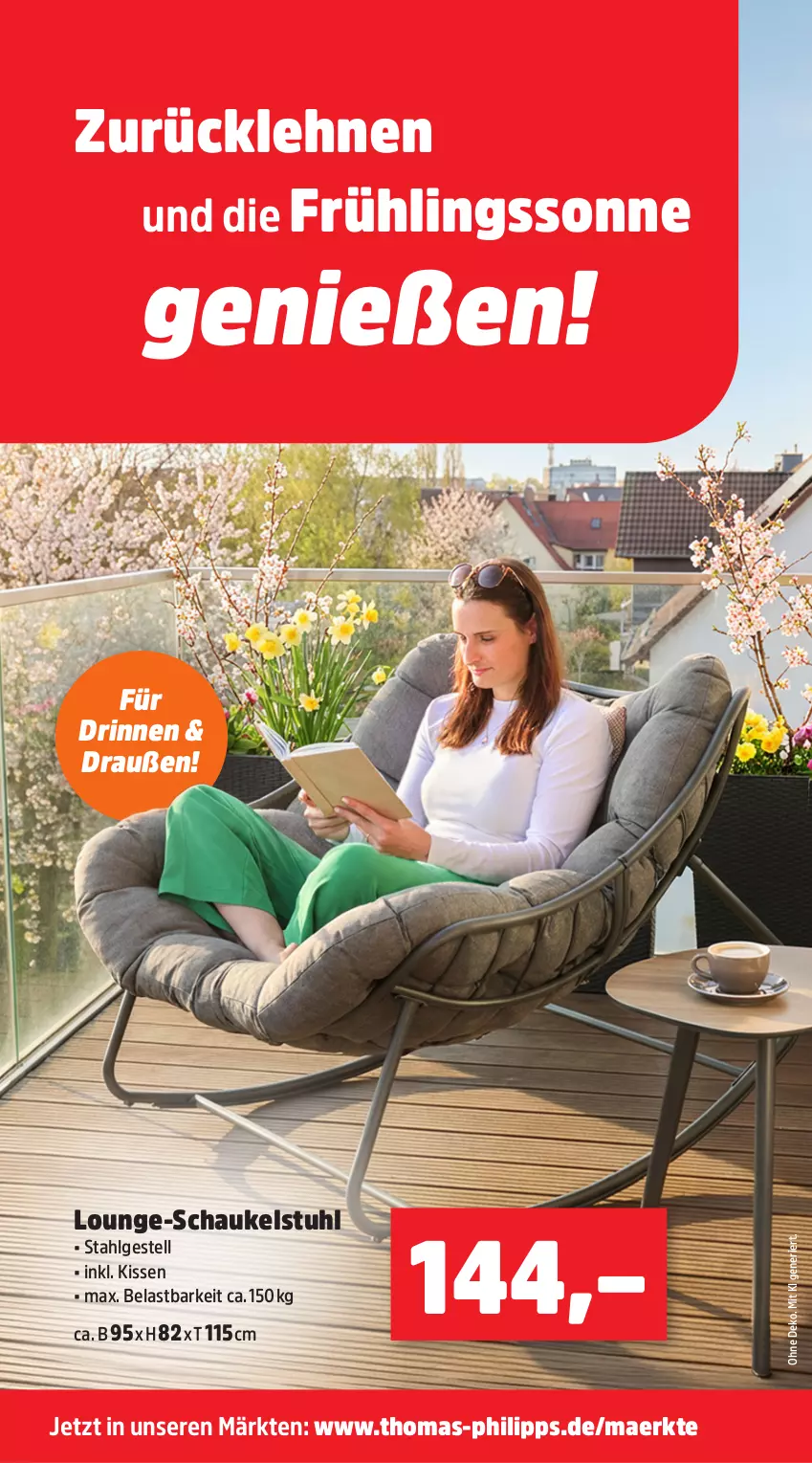 Aktueller Prospekt Thomas Philipps - von 13.04 bis 18.04.2026 - strona 10 - produkty: kissen, LG, Schaukel, stuhl