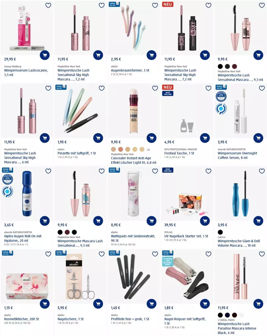 Aktueller Prospekt Dm Drogerie - Prospekte - von 30.06 bis 06.07.2022 - strona 2 - produkty: Alverde, coffein, eier, erde, hyaluron, kosmetik, Kosmetiktücher, lack, Mascara, Maybelline, Nagellack, natur, naturkosmetik, Pinzette, roll-on, rum, Schere, Serum, Tasche, Ti, tücher, wattepads, Yo