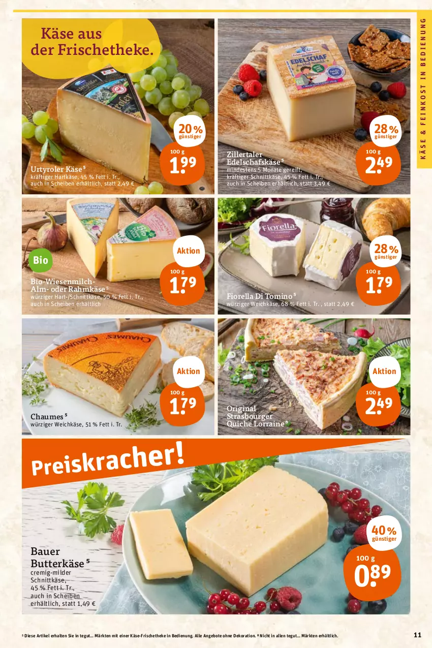 Aktueller Prospekt Tegut - Angebote der Woche - von 12.06 bis 17.06.2023 - strona 13 - produkty: angebot, angebote, auer, Bau, Bauer, bio, butter, butterkäse, chaumes, dekoration, feinkost, gin, hartkäse, Käse, milch, Quiche, rel, schafskäse, schnittkäse, Ti, weichkäse