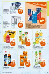 Gazetka promocyjna Tegut - Angebote der Woche - Gazetka - ważna od 17.06 do 17.06.2023 - strona 23 - produkty: adelholzener, alkohol, alkoholfreie getränke, aloe vera, Alwa, bio, drink, eis, energy drink, flasche, getränk, getränke, grüner tee, Holz, ice tea, limo, limonade, mineralwasser, pfanne, Pfanner, pfirsich, red bull, ring, saft, sirup, tee, Ti, wasser