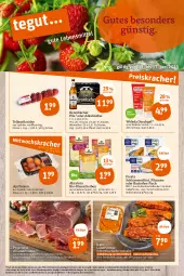 Gazetka promocyjna Tegut - Angebote der Woche - Gazetka - ważna od 17.06 do 17.06.2023 - strona 3 - produkty: alkohol, angebot, angebote, aprikose, aprikosen, backofen, bio, Bio-Käse, dekoration, duschgel, eis, elle, ente, filet, fisch, fische, Fischer, fleisch, frosta, getränk, getränke, Käse, käsescheiben, kosmetik, krombache, krombacher, krombacher pils, landprimus, mac, Nackensteak, nackensteaks, natur, natura, naturkosmetik, Ofen, pfanne, pfannen, pfirsich, pfirsiche, pils, prosciutto, rohschinken, Schal, Schale, Schere, schinken, schlemmerfilet, schwein, schweine, schweinenacken, steak, steaks, telefon, teller, tender, Ti, uhr, wein, weine, weleda