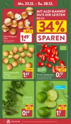 Gazetka promocyjna Aldi Nord - Von Montag - Gazetka - ważna od 28.12 do 28.12.2024 - strona 2 - produkty: aldi, bio, braun, champignon, champignons, champignons braun, datteltomaten, eis, kartoffel, kartoffeln, kräuter, leine, LG, limette, limetten, Mett, metten, Schal, Schale, speisekartoffeln, Ti, tomate, tomaten, trolli, ZTE