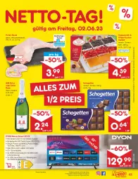 Gazetka promocyjna Netto Marken-Discount - Filial-Angebote - Gazetka - ważna od 03.06 do 03.06.2023 - strona 43 - produkty: angebot, Bau, bestpreis, coppenrath, deo, dyon, eis, elle, fleisch, HbbTV, hd triple tuner, HDMI, kuchen, led tv, mm extra, netflix, pute, reis, schogetten, sekt, Ti, tuner, usb, wurst, wurst in selbstbedienung, Yo, ZTE