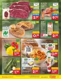 Gazetka promocyjna Netto Marken-Discount - Filial-Angebote - Gazetka - ważna od 03.06 do 03.06.2023 - strona 9 - produkty: angebot, auer, backofen, Bau, beef, bestpreis, bio, Bio-Paprika, bio-zucchini, butter, dauertiefpreis, eis, emmentaler, fleisch, kräuter, marinade, Ofen, paprika, Rauch, reis, rezept, rezepte, rind, roastbeef, saft, schwein, sesam, spare ribs, Speck, stube, Süßrahmbutter, Ti, tiefpreis, tomate, tomaten, tomatenmark, wein, wurst, wurst in selbstbedienung, würstchen, ZTE, zucchini