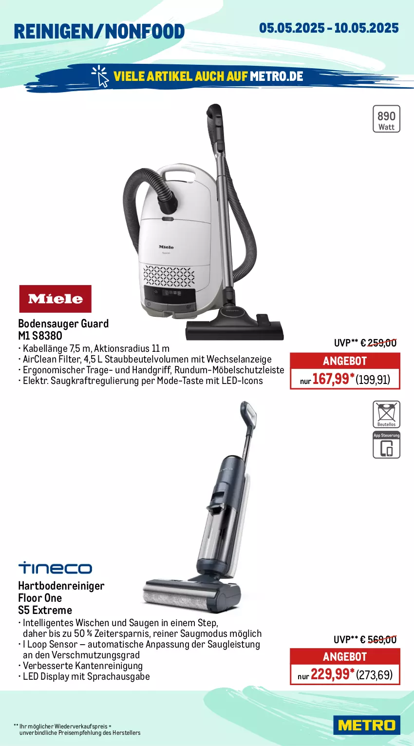 Aktueller Prospekt Metro - Wochen-Angebote - von 05.05 bis 10.05.2025 - strona 16 - produkty: angebot, auto, beutel, bodensauger, eis, Elan, elle, ente, Hartbodenreiniger, Intel, kraft, Metro, möbel, Mode, reiniger, Reinigung, reis, staubbeutel, teller, Ti, tisch