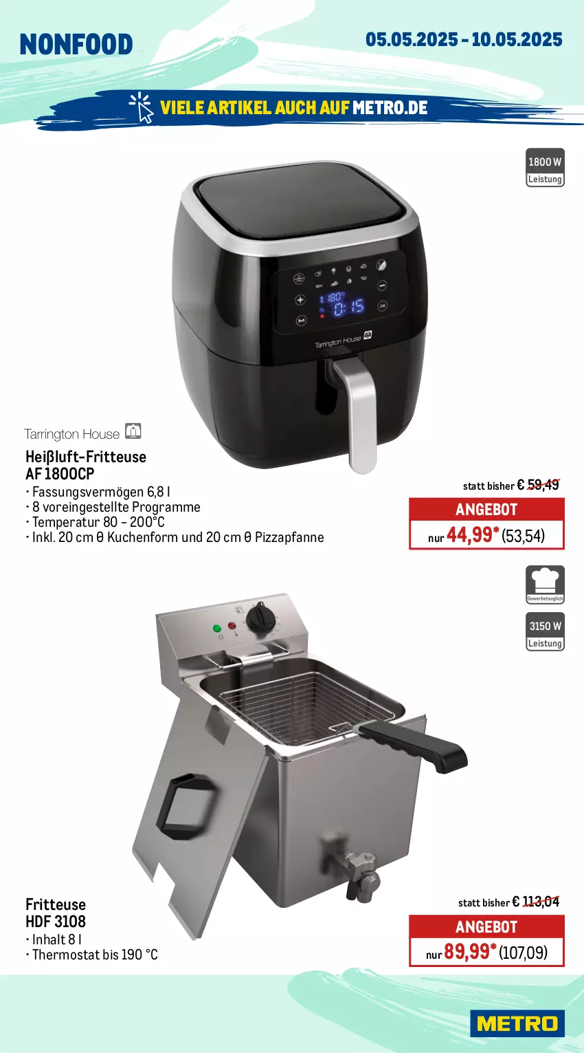 Aktueller Prospekt Metro - Wochen-Angebote - von 05.05 bis 10.05.2025 - strona 18 - produkty: angebot, eis, fritteuse, kuchen, Metro, pfanne, pizza, thermostat, Ti