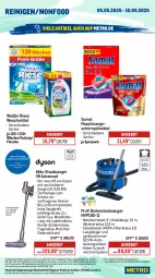 Gazetka promocyjna Metro - Wochen-Angebote - Gazetka - ważna od 10.05 do 10.05.2025 - strona 15 - produkty: akku, angebot, Behälter, beutel, bodenstaubsauger, bürste, Dyson, eis, Elektro, elle, flasche, geschirr, geschirrspülmittel, kraft, mac, Metro, Palette, papier, reis, somat, sonderposten, spülmittel, staubbeutel, staubsauger, teller, Ti, Tiere, wandhalterung, waschmittel