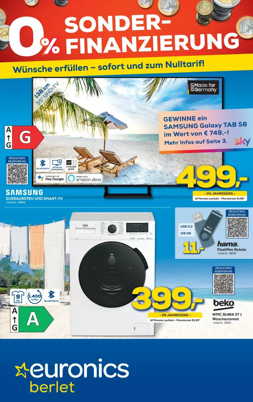 Aktueller Prospekt Euronics - Prospekte - von 15.06 bis 22.06.2022 - strona 1 - produkty: beko, Germ, Samsung, Ti, usb