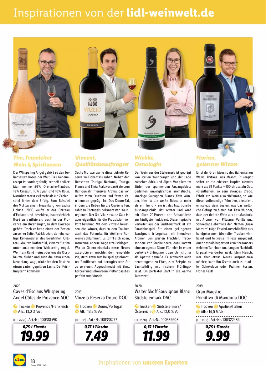 Aktueller Prospekt Lidl - Entkork Magazin - von 09.03 bis 24.04.2022 - strona 18 - produkty: eier, flasche, gin, gsw, Ria, ring, schoko, spirituosen, Ti, tisch, wein