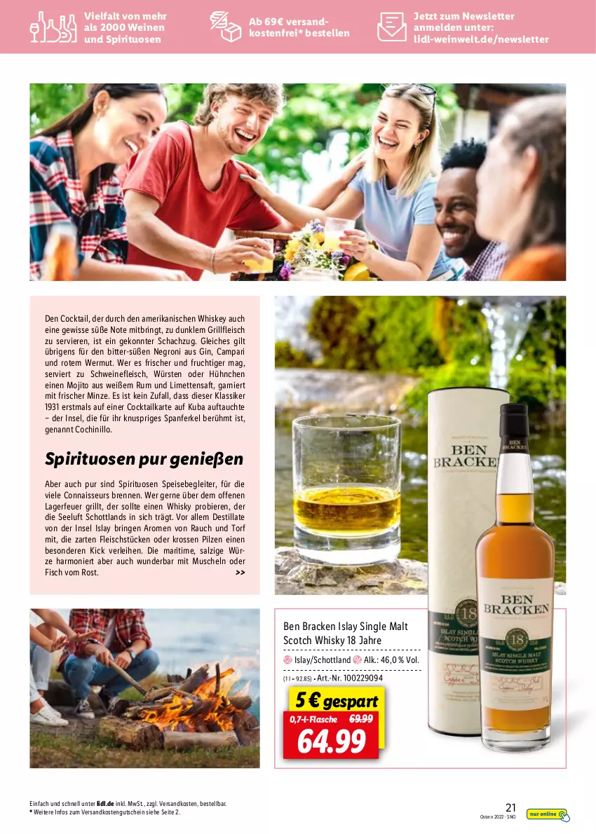 Aktueller Prospekt Lidl - Entkork Magazin - von 09.03 bis 24.04.2022 - strona 21 - produkty: bier, Biere, eis, elle, flasche, frucht, garnier, grill, gutschein, Mett, metten, minze, Muscheln, ndk, ring, saft, salz, schott, schwein, schweine, scotch, single malt, spirituosen, Ti, versandkostenfrei, wein, weine