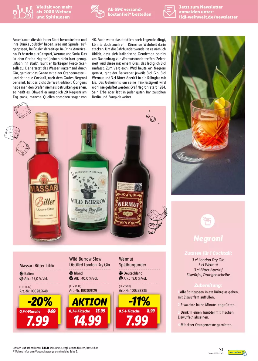 Aktueller Prospekt Lidl - Entkork Magazin - von 09.03 bis 24.04.2022 - strona 31 - produkty: aperitif, brie, burgunder, Cars, cocktail, dry gin, eis, eiswürfel, elle, erde, flasche, garnier, gin, gutschein, Heu, london dry, london dry gin, mac, ndk, orange, orangen, rum, Soda, spirituosen, Ti, versandkostenfrei, wasser, wein, weine, Wild, würfel