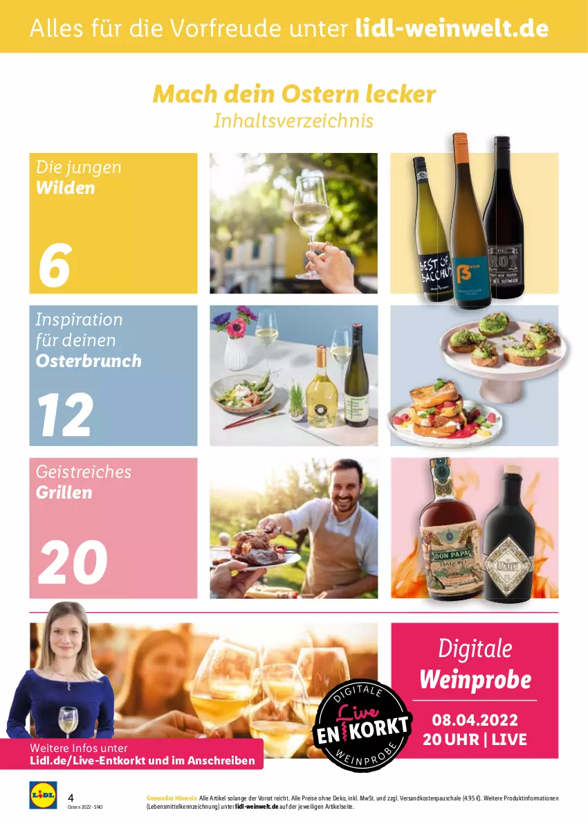 Aktueller Prospekt Lidl - Entkork Magazin - von 09.03 bis 24.04.2022 - strona 4 - produkty: eis, elle, ndk, reis, Schal, Schale, Ti, uhr, wein