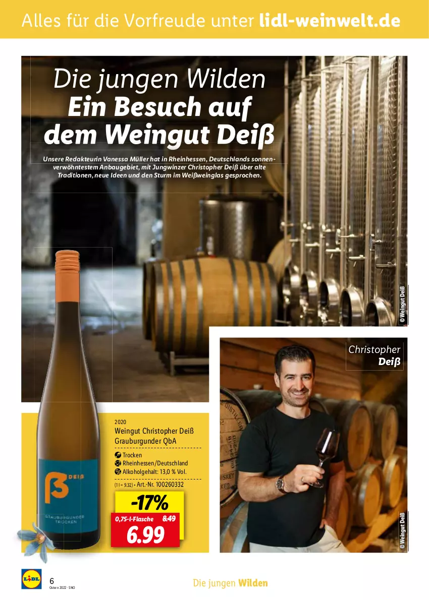 Aktueller Prospekt Lidl - Entkork Magazin - von 09.03 bis 24.04.2022 - strona 6 - produkty: Bau, burgunder, flasche, LG, Ti, wein, Wild