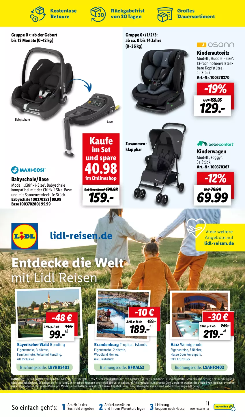 Aktueller Prospekt Lidl - Aktuelle Onlineshop-Highlights - von 01.03 bis 31.03.2024 - strona 11 - produkty: angebot, angebote, auer, auto, buch, decke, dell, eis, erde, hasseröder, Kinder, Kinderautositz, Kinderwagen, kopfstütze, korb, Mode, reis, reiseveranstalter, ring, Schal, Schale, Ti