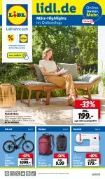 Gazetka promocyjna Lidl - Aktuelle Onlineshop-Highlights - Gazetka - ważna od 31.03 do 31.03.2024 - strona 1 - produkty: armlehnen, dell, E-Bike, Elektro, Fahrrad, kissen, Mode, Mountainbike, Nähmaschine, ndk, Rückenkissen, rucksack, sac, Ti