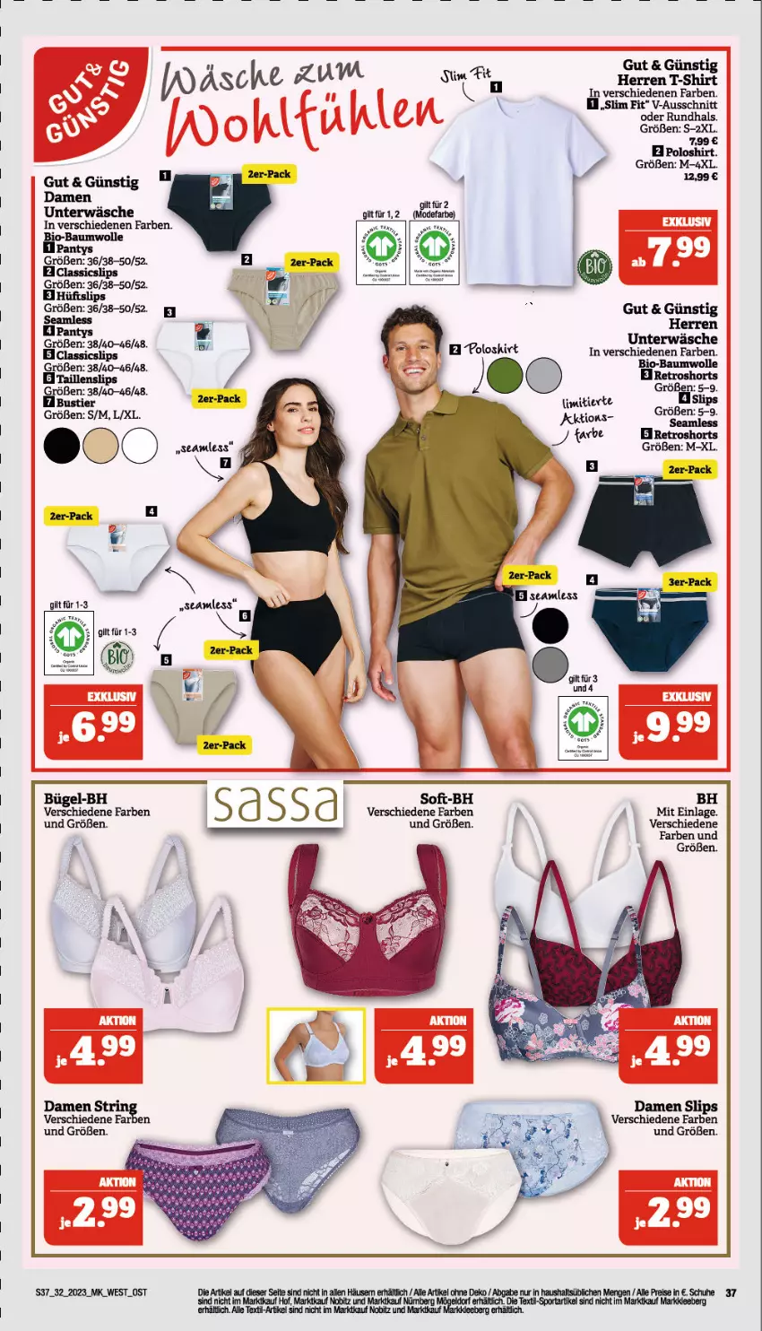 Aktueller Prospekt Marktkauf - Prospekt - von 06.08 bis 12.08.2023 - strona 37 - produkty: Bau, baumwolle, bio, bio-baumwolle, bügel, cin, panty, poloshirt, retroshorts, shirt, shorts, slip, slips, Ti, Unterwäsche, wolle