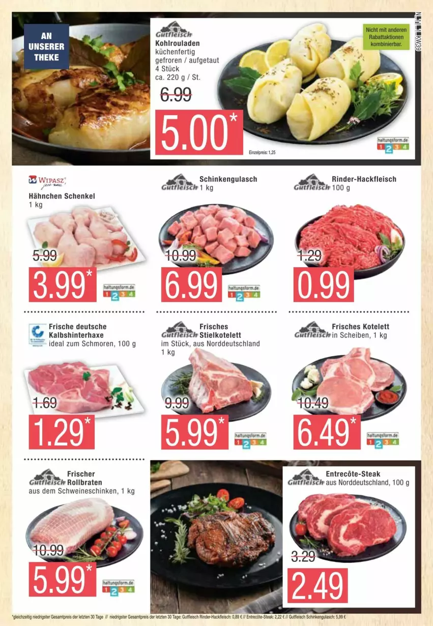 Aktueller Prospekt Edeka - Prospekte - von 21.09 bis 28.09.2024 - strona 11 - produkty: axe, braten, eier, eis, fleisch, gulasch, gutfleisch, hackfleisch, Haxe, henkel, Kohlrouladen, kotelett, küche, Küchen, reis, rind, rinder, rinder-hackfleisch, rollbraten, rouladen, schenkel, schinken, schwein, schweine, steak, Ti, wein, weine, ZTE