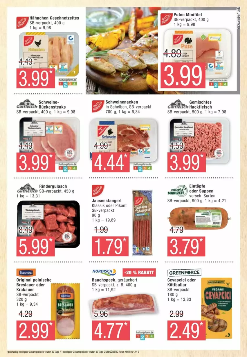 Aktueller Prospekt Edeka - Prospekte - von 21.09 bis 28.09.2024 - strona 13 - produkty: auer, Bau, eintöpfe, eis, filet, fleisch, geschnetzeltes, gin, gulasch, gutfleisch, hackfleisch, Köttbullar, krakauer, pute, rind, rinder, rindergulasch, Rückensteak, rückensteaks, schwein, schweine, schweinenacken, Speck, steak, steaks, suppe, suppen, wein, weine, Zelt, ZTE